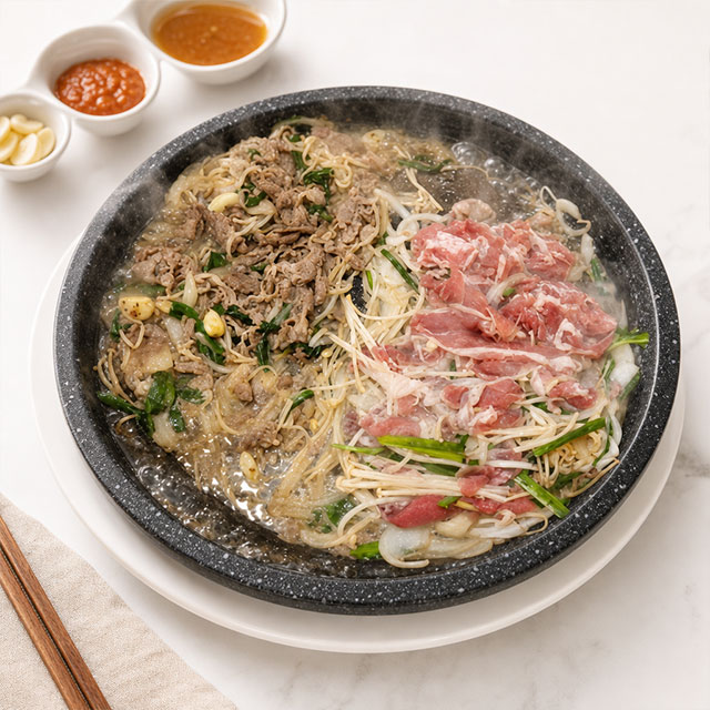 오리불고기 산더미